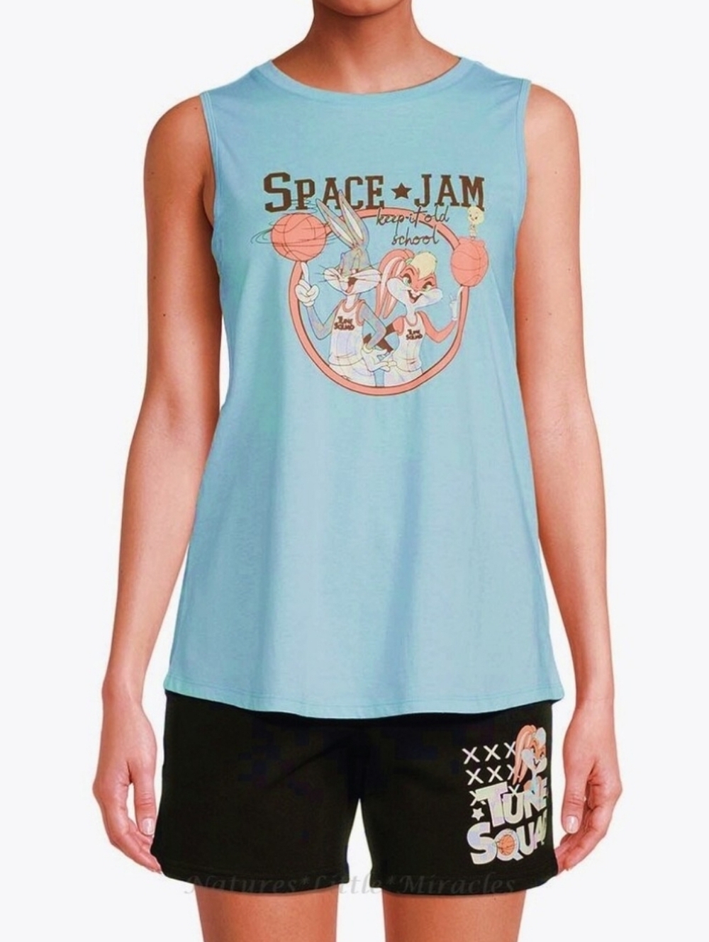Space Jam Light Blue Graphic Tank Top